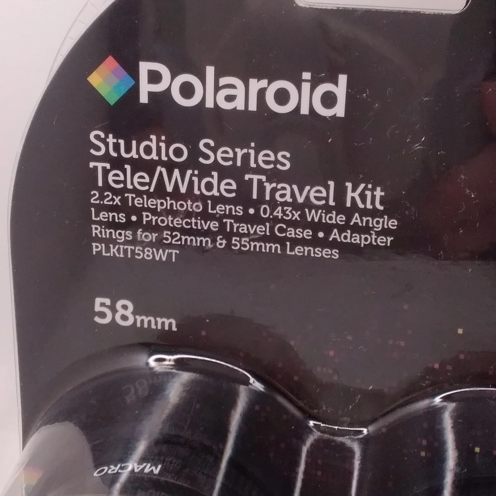 Polaroid Studio Series 58mm 0.43x Wide Angle & 2.2x Telephoto Lenses w/52&55mm